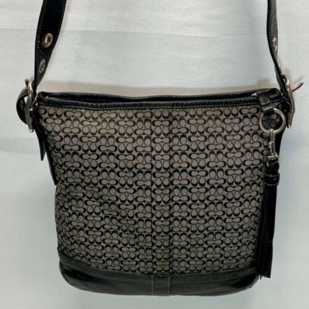 Coach Mini Signature Jacquard Leather Convertible Crossbody Shoulder Bag F10417 - Picture 14 of 14